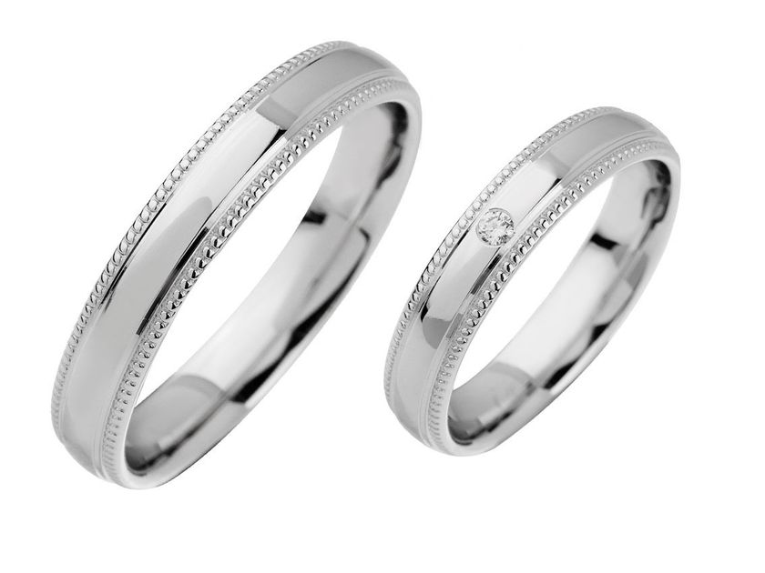 Fischer Trauringe 14kt Weißgold 9,1g Diamant 0,02ct