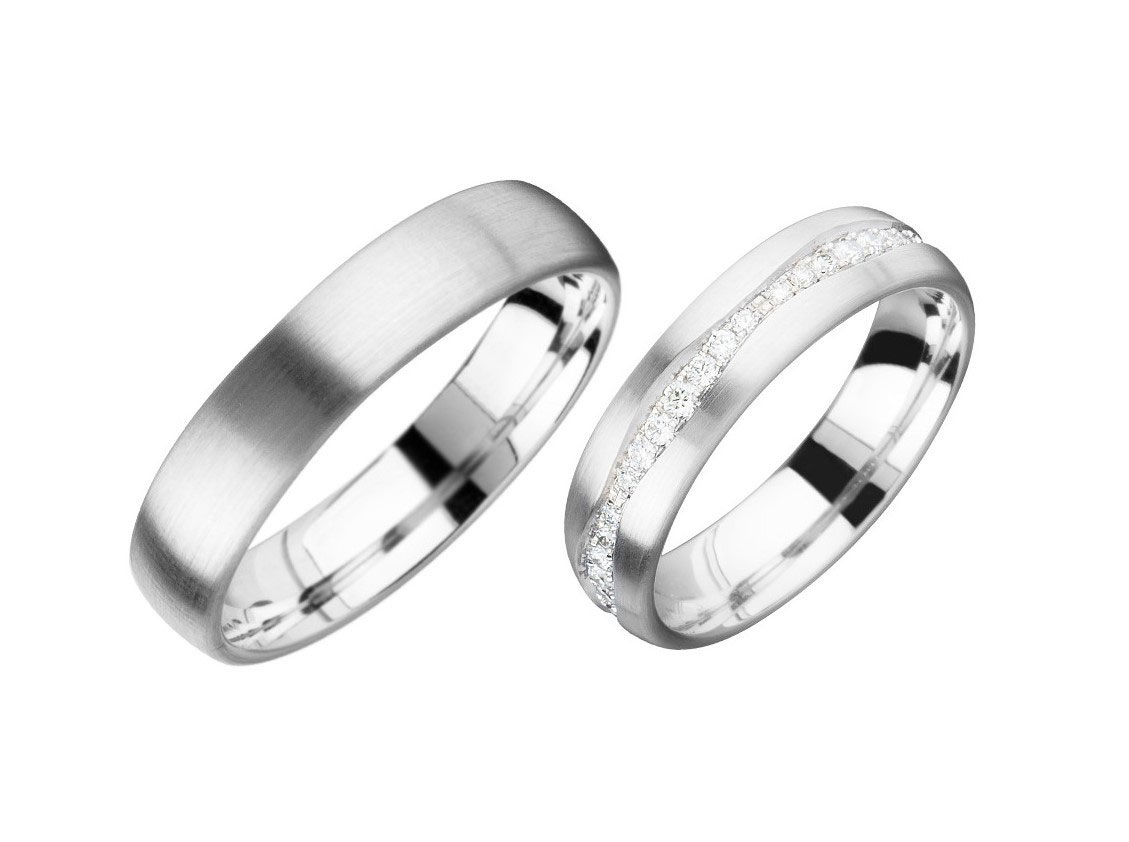 Fischer Trauringe 14kt Weißgold 12,2g Diamanten 0,36ct