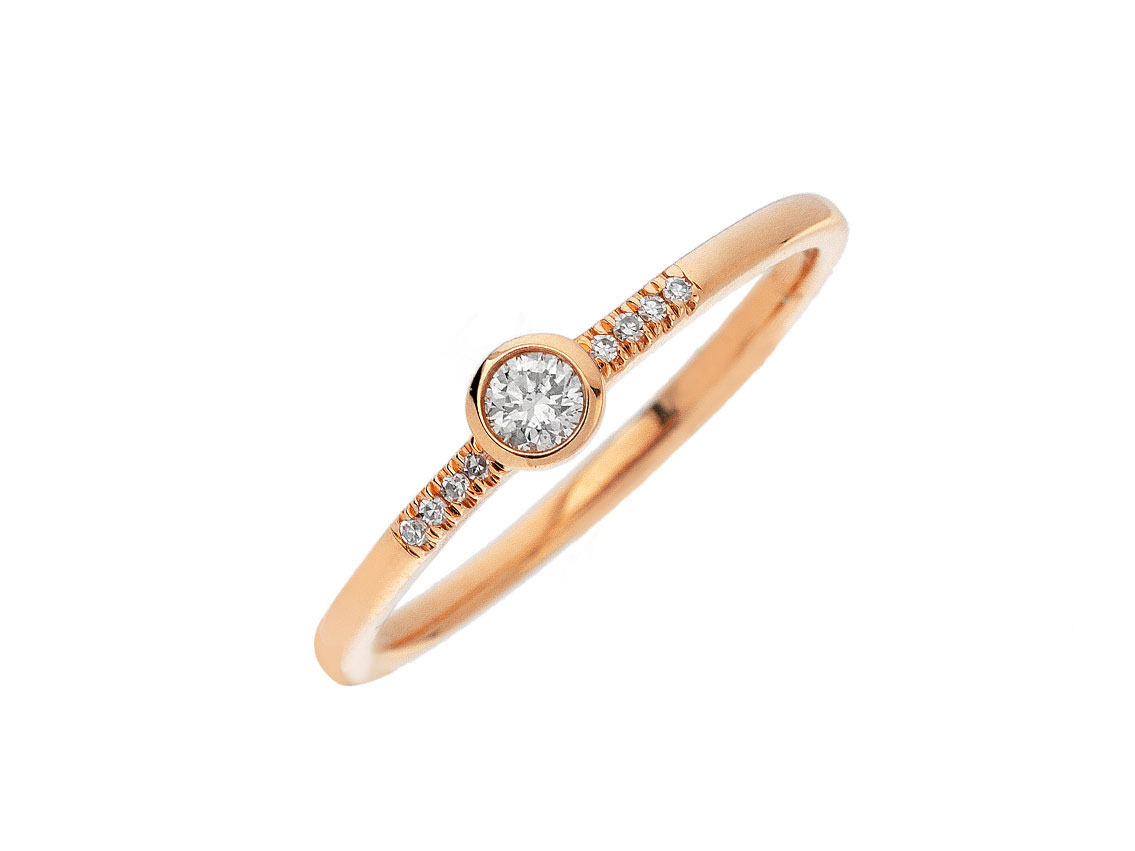 Palido Ring 14kt Rotgold 1,0g Diamanten 0,10ct Gr.52 Neu