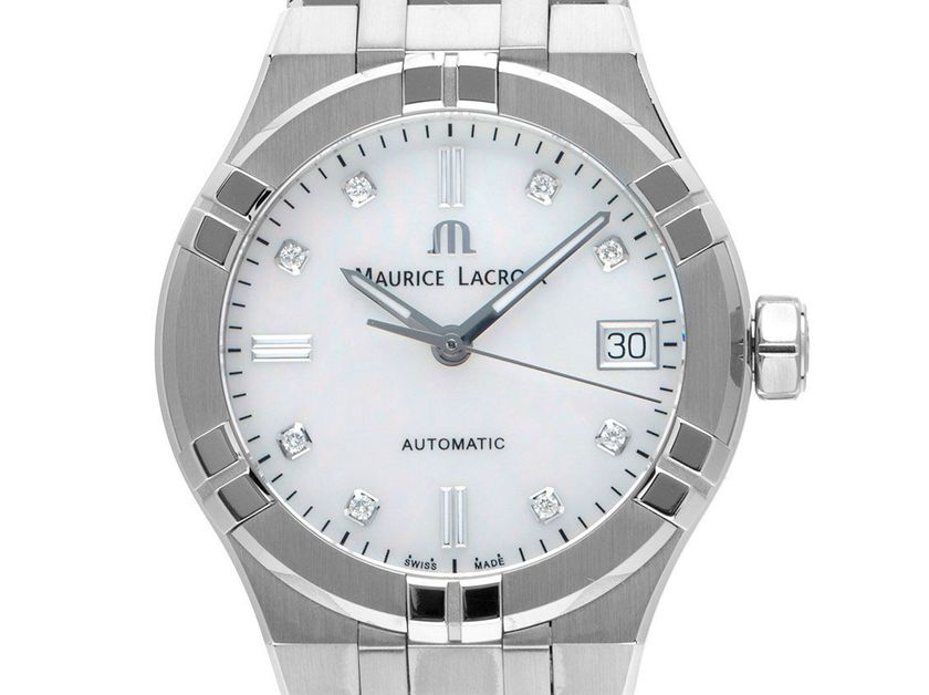 Maurice Lacroix Aikon Stahl Perlmutt Diamanten Automatik Armband Stahl 35mm Ref.AI6006 Box&Pap. Full Set Neu Neuheit