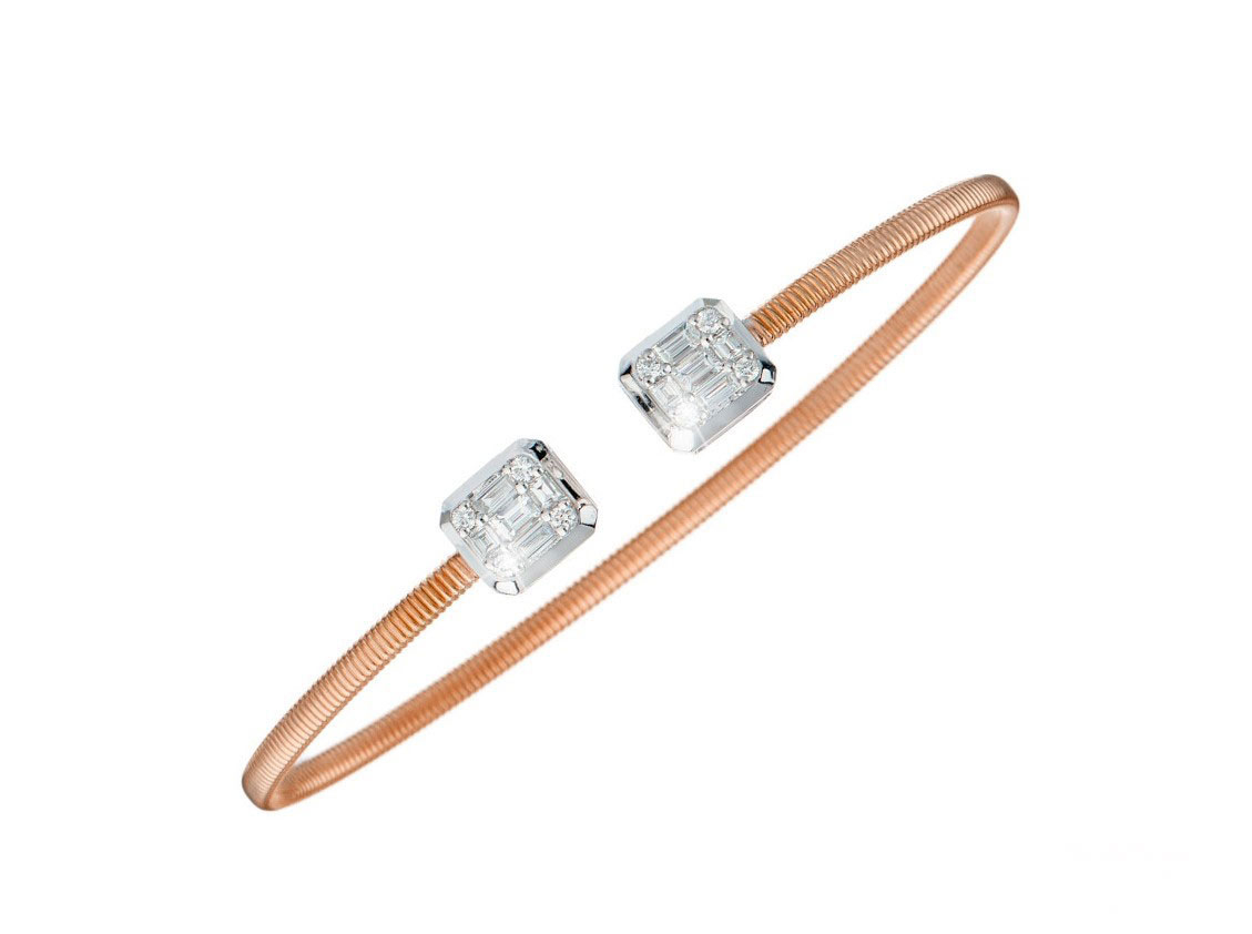 Armband Design 18kt Roségold Titan Diamanten 160mm Handarbeit Neu
