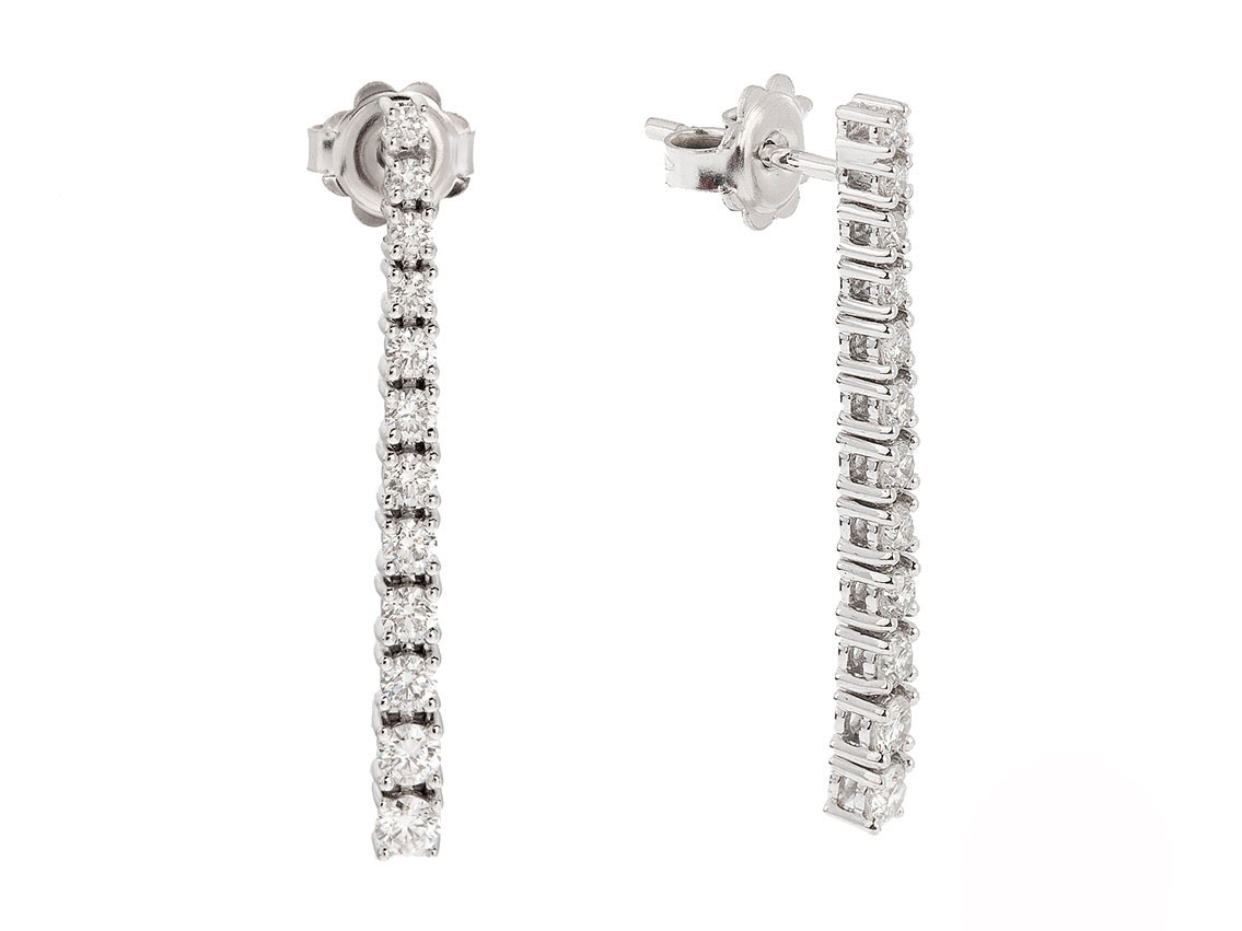 Facet Ohrringe 18kt Weißgold 4,7g Diamanten 1,25ct