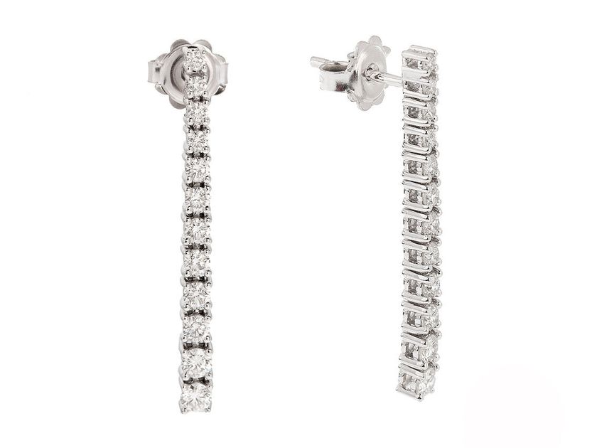 Facet Ohrringe 18kt Weißgold 4,7g Diamanten 1,25ct