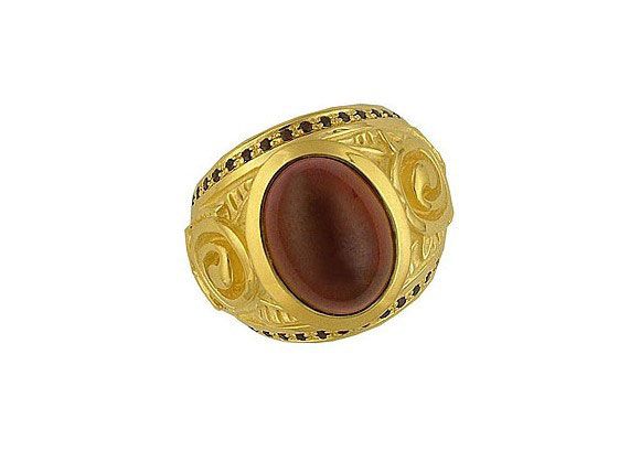 Drachenfels Ring "Little Gardener" Gelbgold Granat