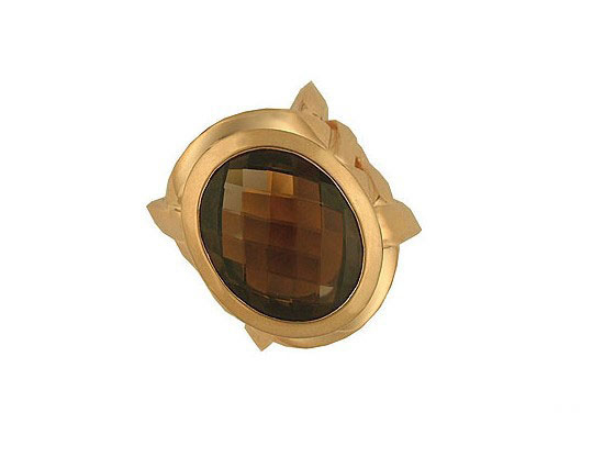 Drachenfels Ring "Never ending Love" Roségold Rauchquarz 