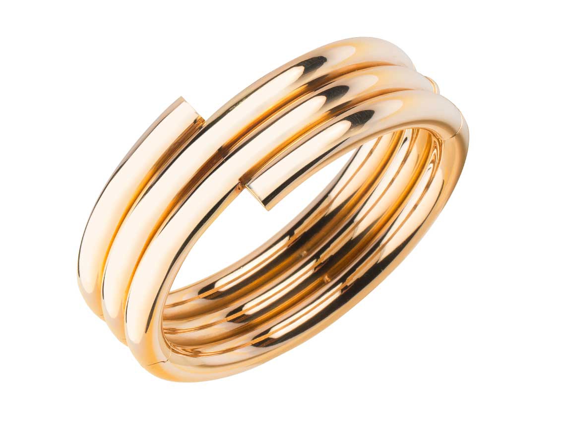 Armspange Armreif Design 18kt Roségold Halbmassiv 99g Handarbeit  Neu