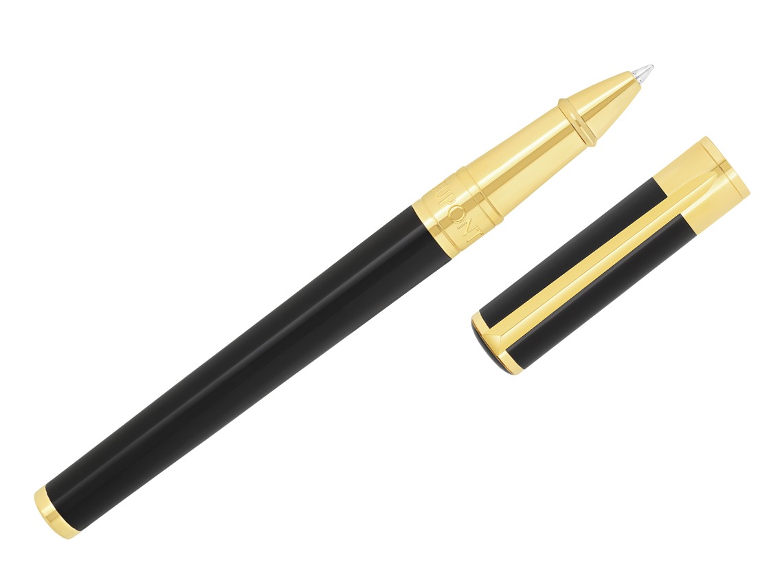 S.T. Dupont Kugelschreiber D-Initial Gelbgold Chinalack schwarz Ref.272202 Full Set 