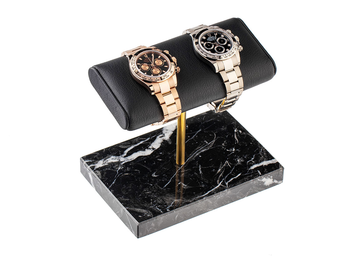 The Watch Stand Duo Uhrenaufsteller Black & Gold 110x160x140mm Neu