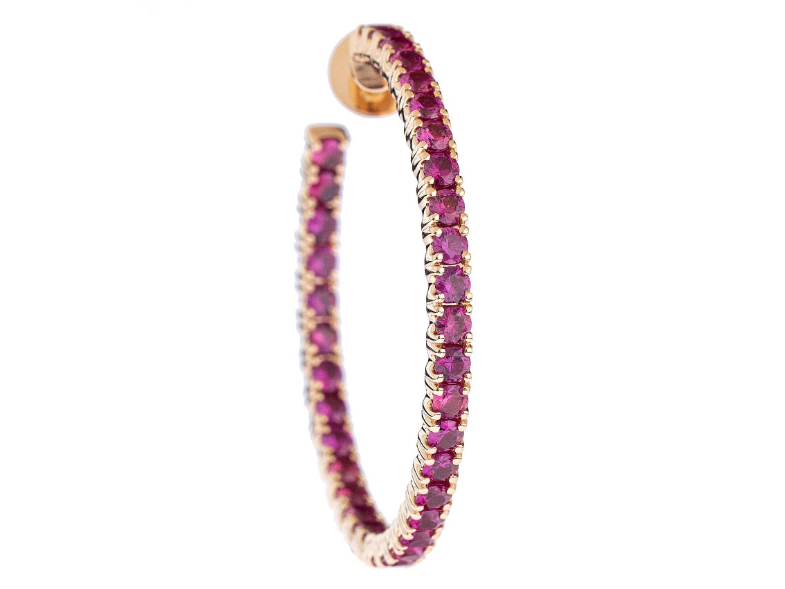 Scheffel Ohrschmuck 18kt Roségold 9,3g Rubine 4,66ct