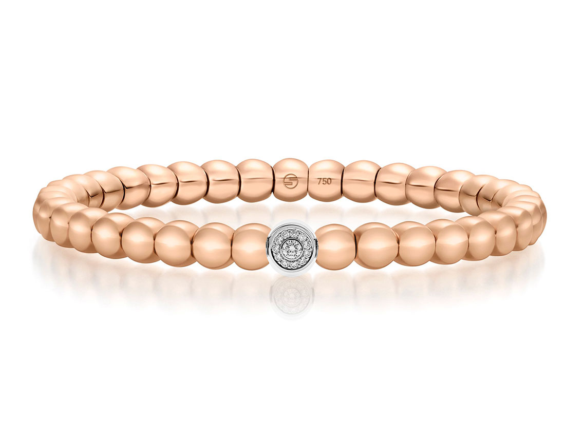 Scheffel Armband Stretch 18kt Roségold 18kt Weißgold 30,2g Diamanten 0,33ct mit Box