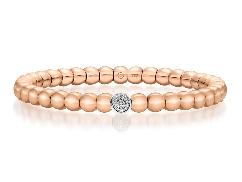 Scheffel Armband Stretch 18kt Roségold 18kt Weißgold 30,2g Diamanten 0,33ct mit Box