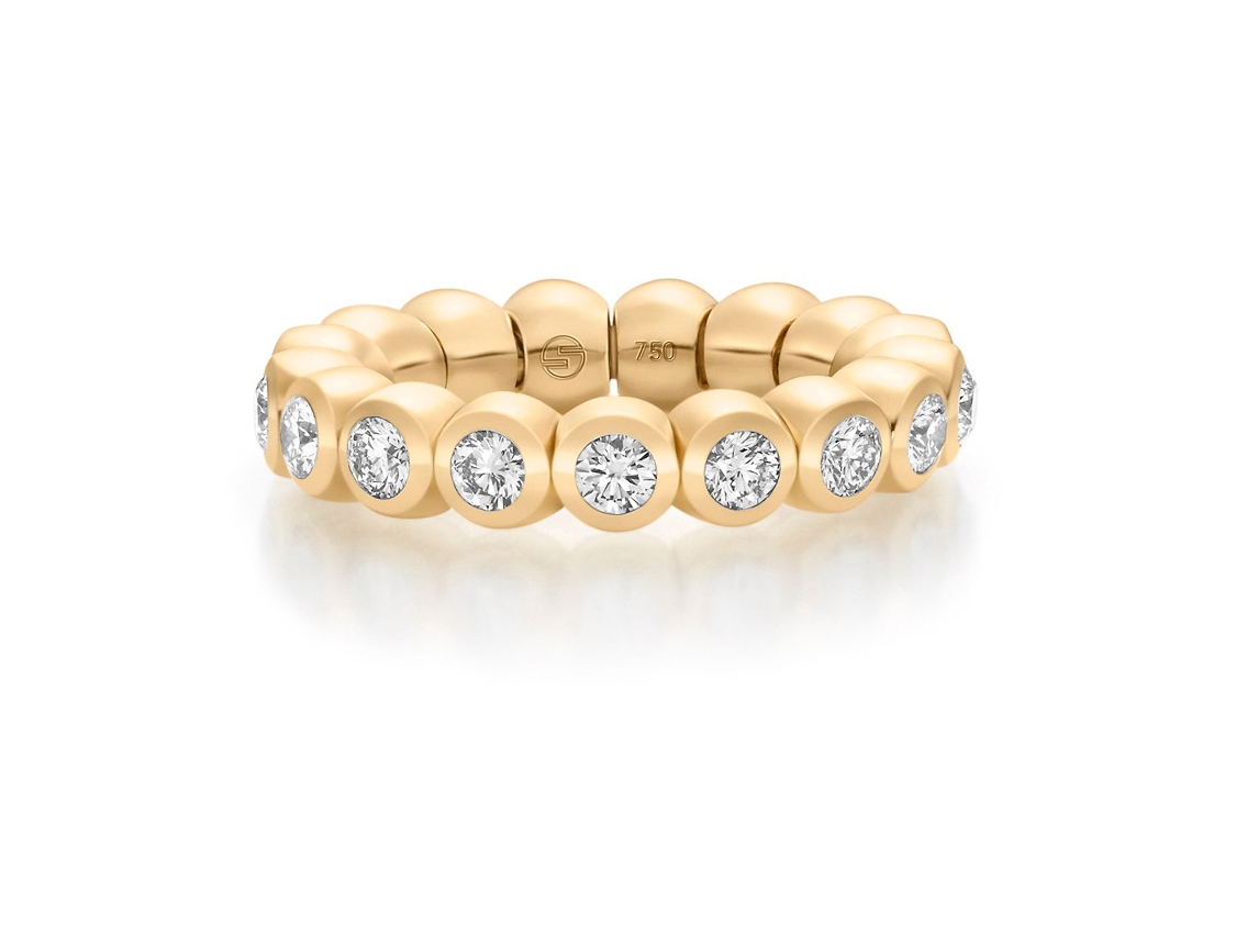 Scheffel Ring Stretch 18kt Gelbgold 5,1g Diamanten 0,85ct mit Box