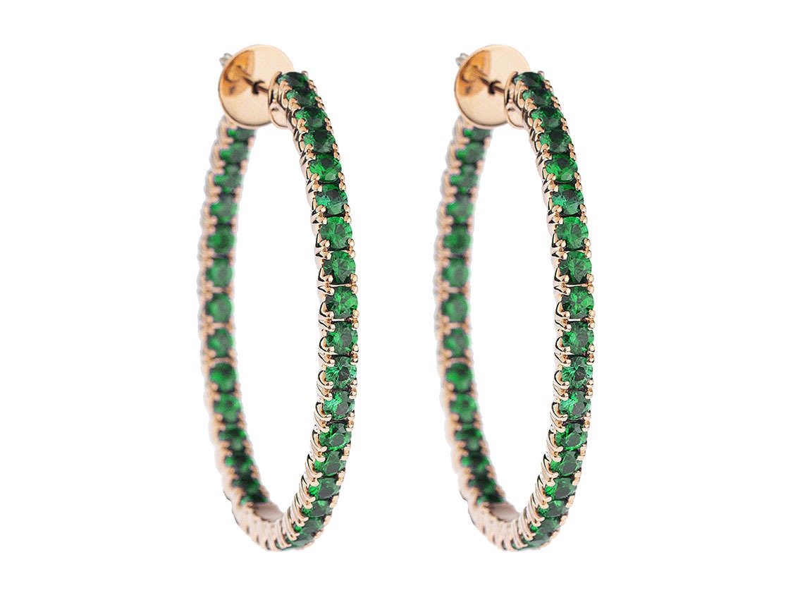 Scheffel Ohrschmuck 18kt Roségold 18,4g Tsavorit 8,38ct