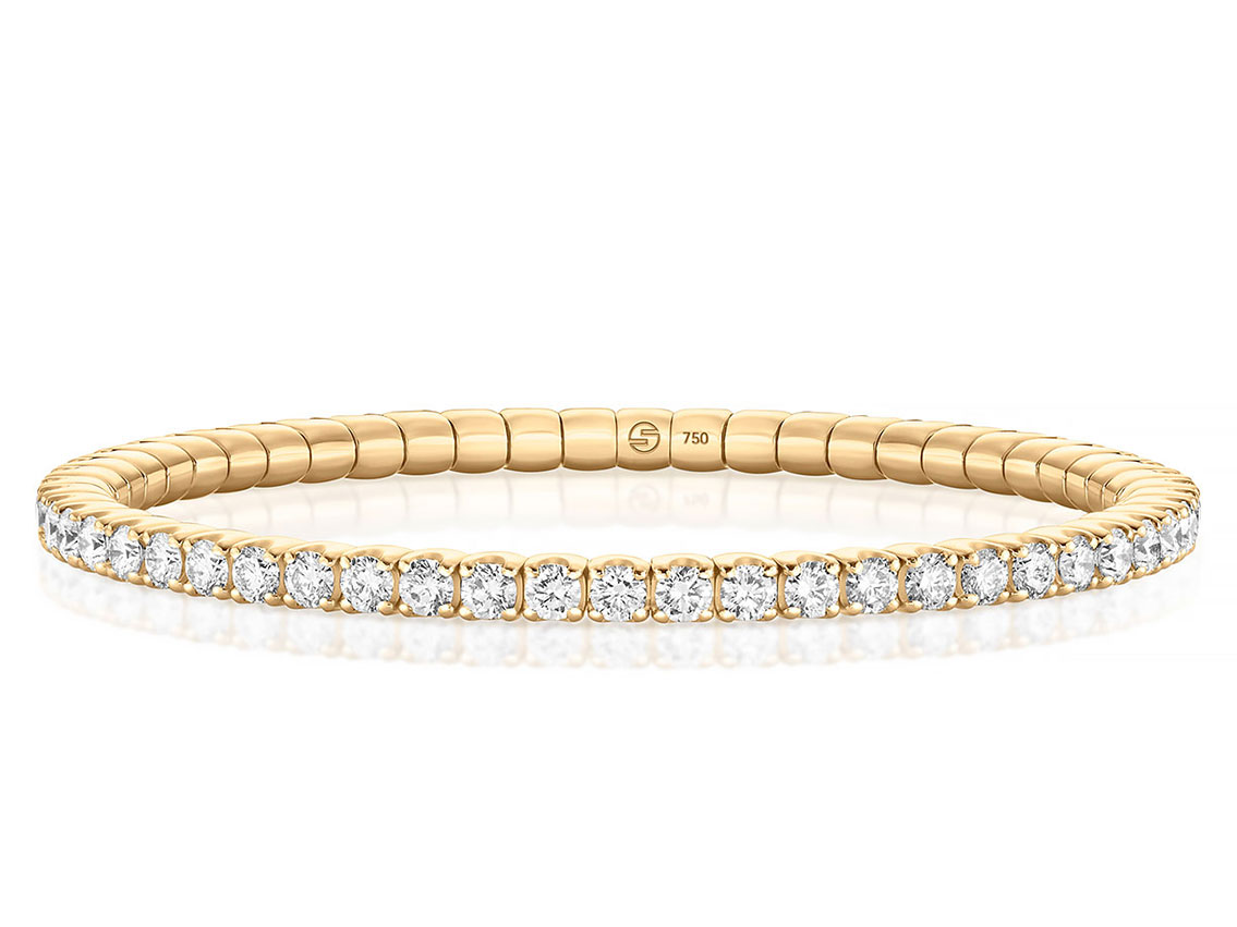 Scheffel Armband Stretch 18kt Gelbgold 12,2g Diamanten 1,26ct