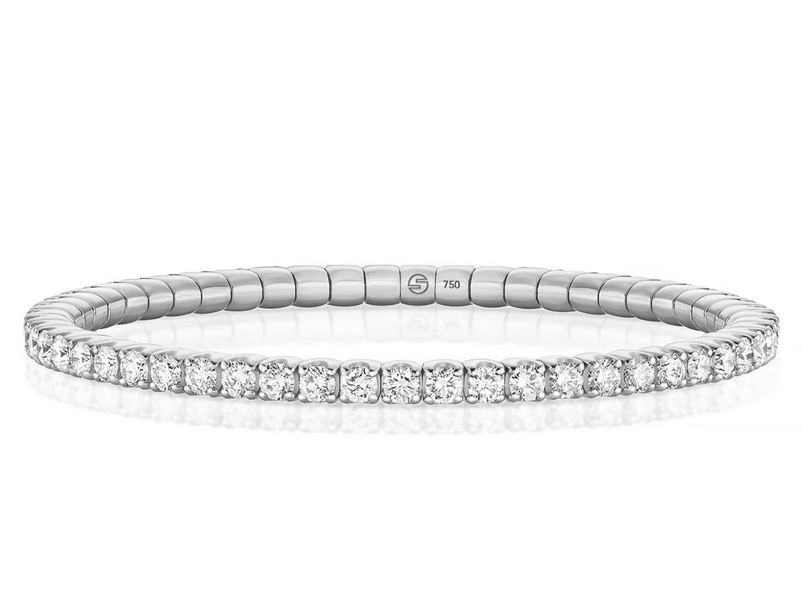 Scheffel Armband Tennis Stretch 18kt Weißgold 14,5g Diamanten 1,25ct mit Box