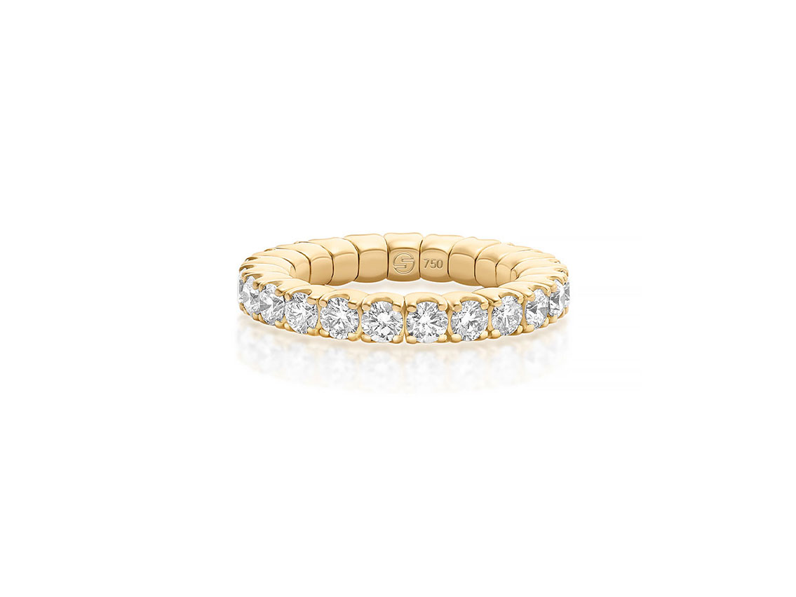 Scheffel Ring Stretch 18kt Gelbgold 5,7g Diamanten 0,50ct 