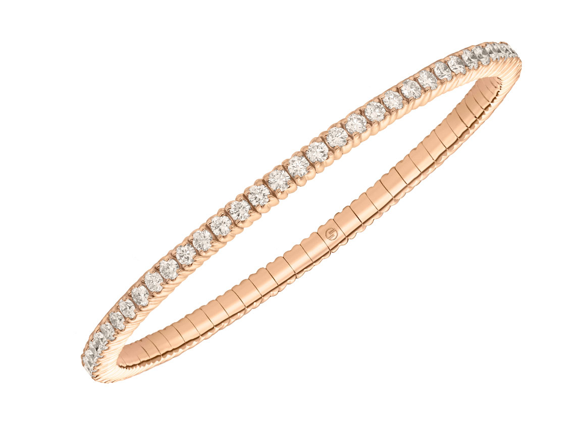 Scheffel Armband Tennis Stretch 18kt Roségold 14,7g Diamanten 3,29ct mit Box