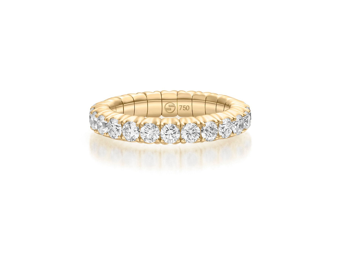 Scheffel Ring Stretch 18kt Gelbgold 6,2g Diamanten 1,35ct 