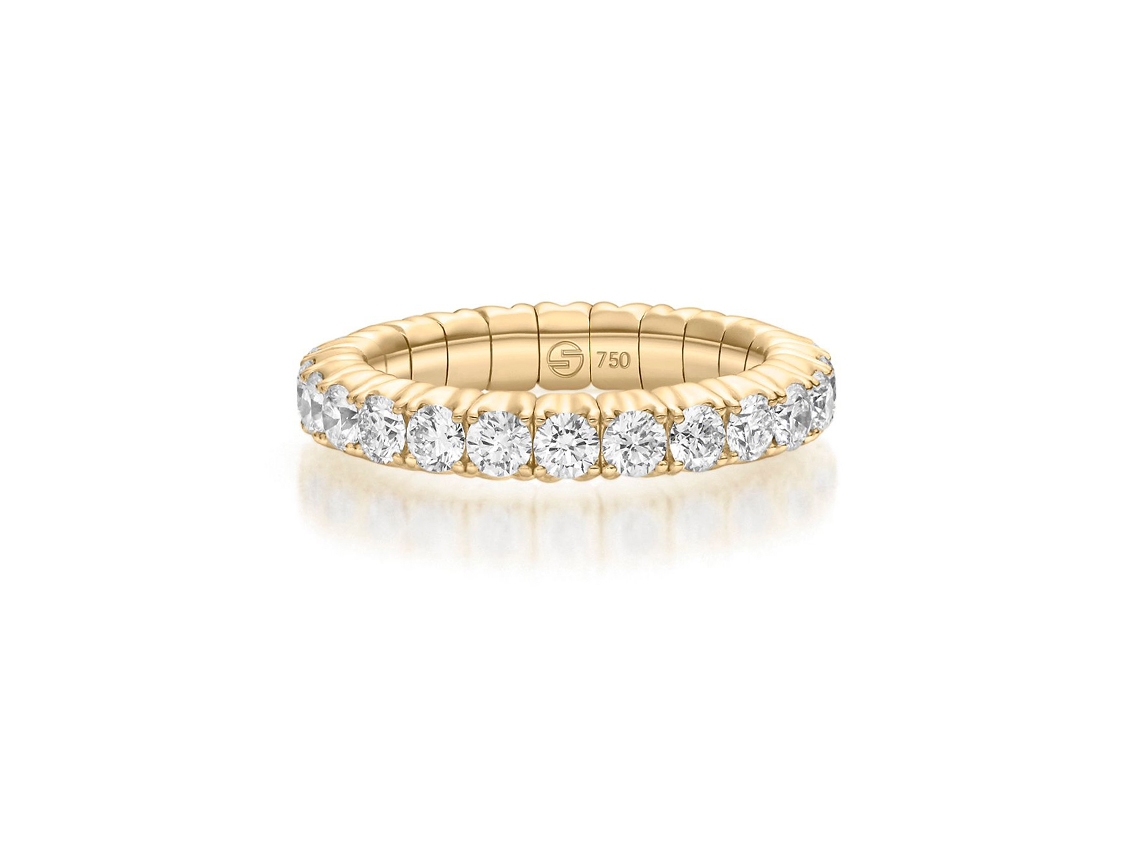 Scheffel Ring Stretch 18kt Gelbgold 4,9g Diamanten 0,63ct mit Box