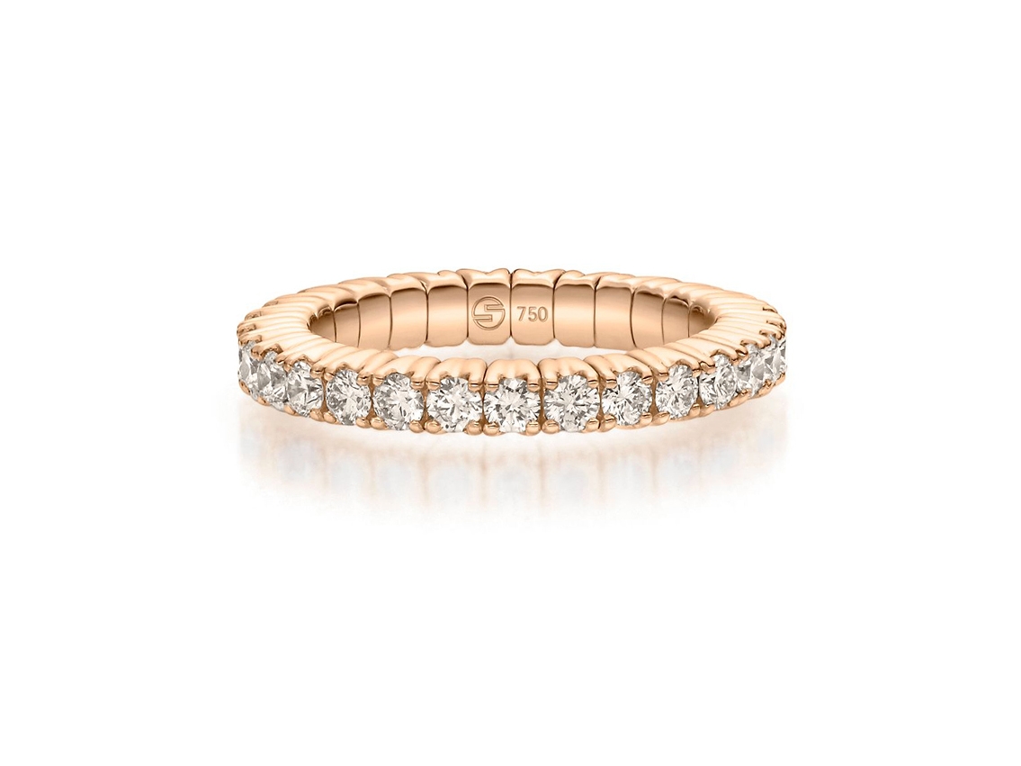 Scheffel Ring Stretch 18kt Roségold 5,3g Diamanten 1,30ct mit Box