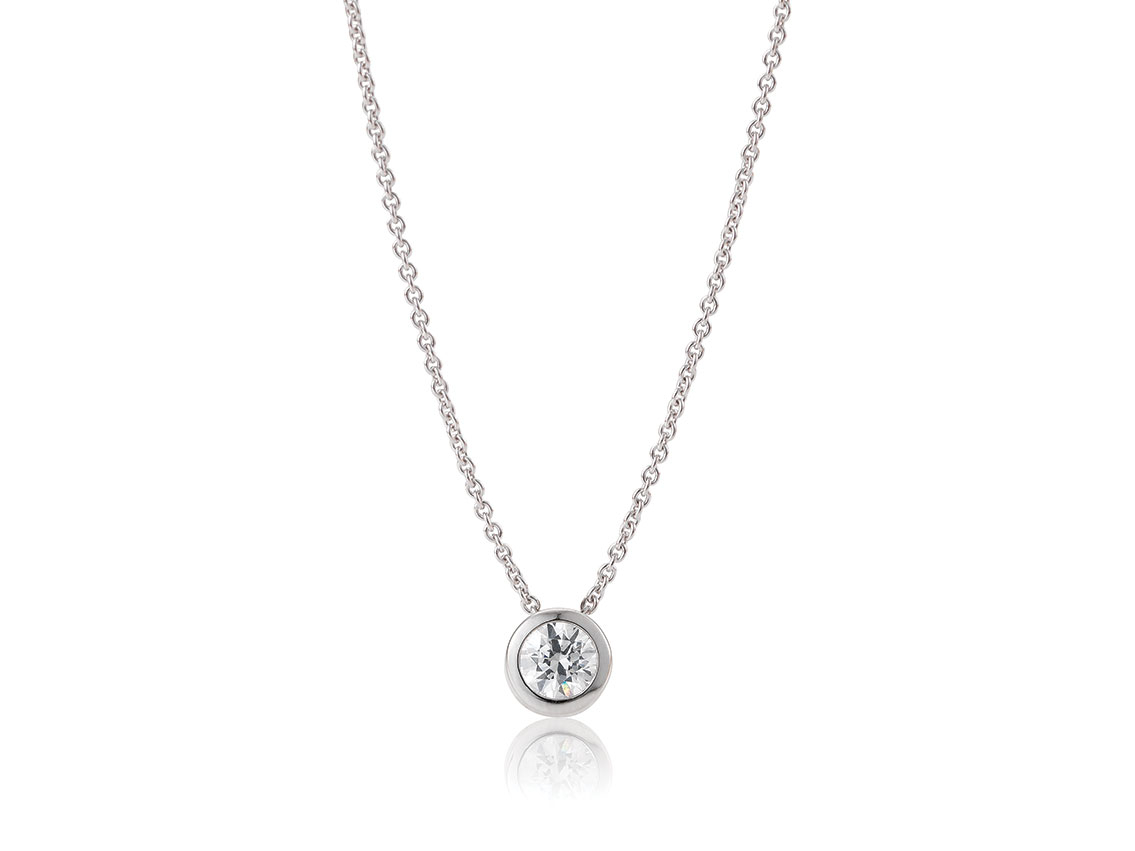 Saint Maurice Halskette Solitär 14kt Weißgold Diamant 0,40ct Neu