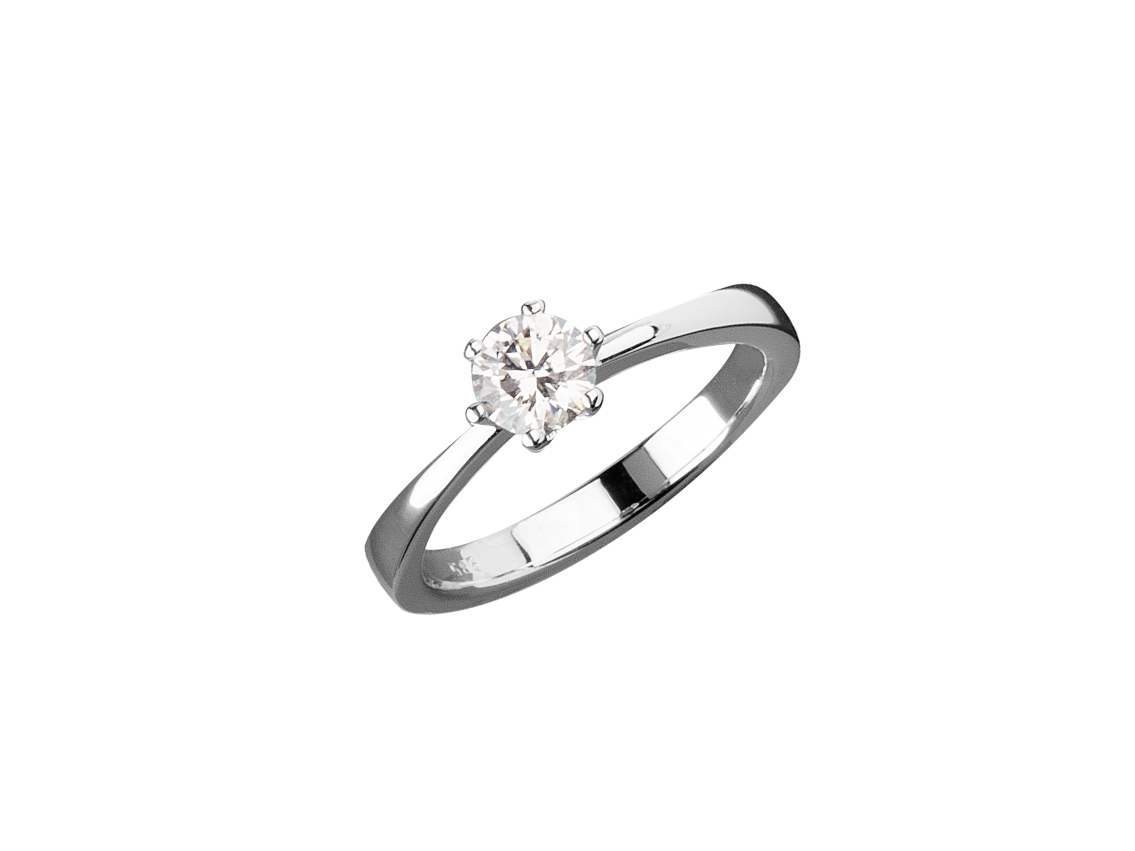Palido Ring Solitär 18kt Weißgold 1,8g Diamant 0,70ct mit Zertifikat 