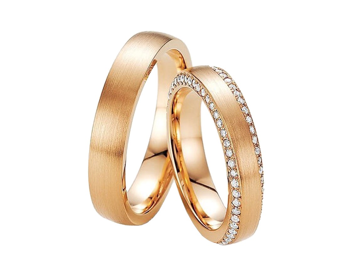 Fischer Trauring 18kt Apricotgold 16,7g Diamanten 0,51ct