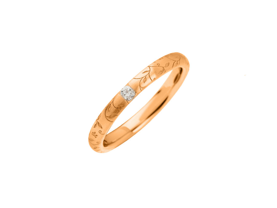 Fischer Verlobungsring 14kt Rotgold 3,0g Diamant 0,04ct