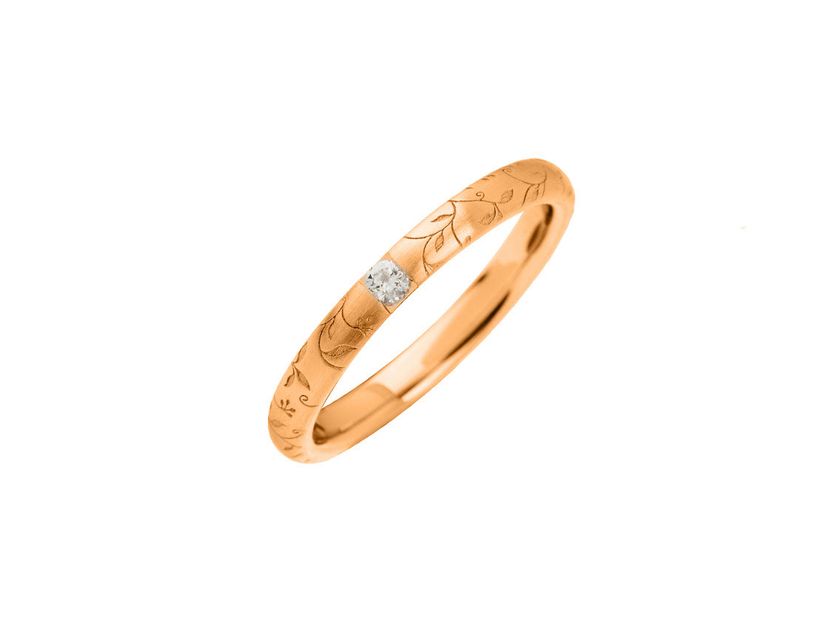 Fischer Verlobungsring 14kt Rotgold 3,0g Diamant 0,04ct