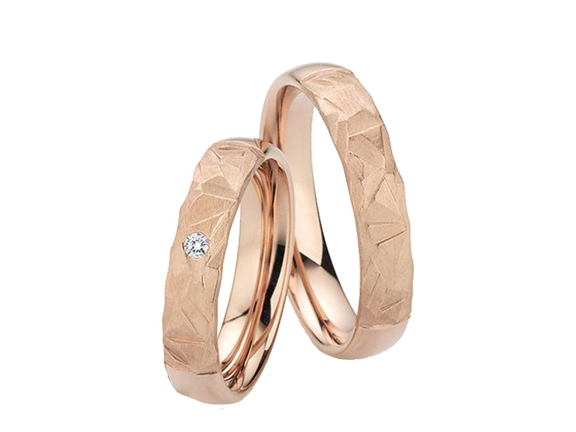 Fischer Trauringe 18kt Caramelgold 13,2g Diamant 0,03ct