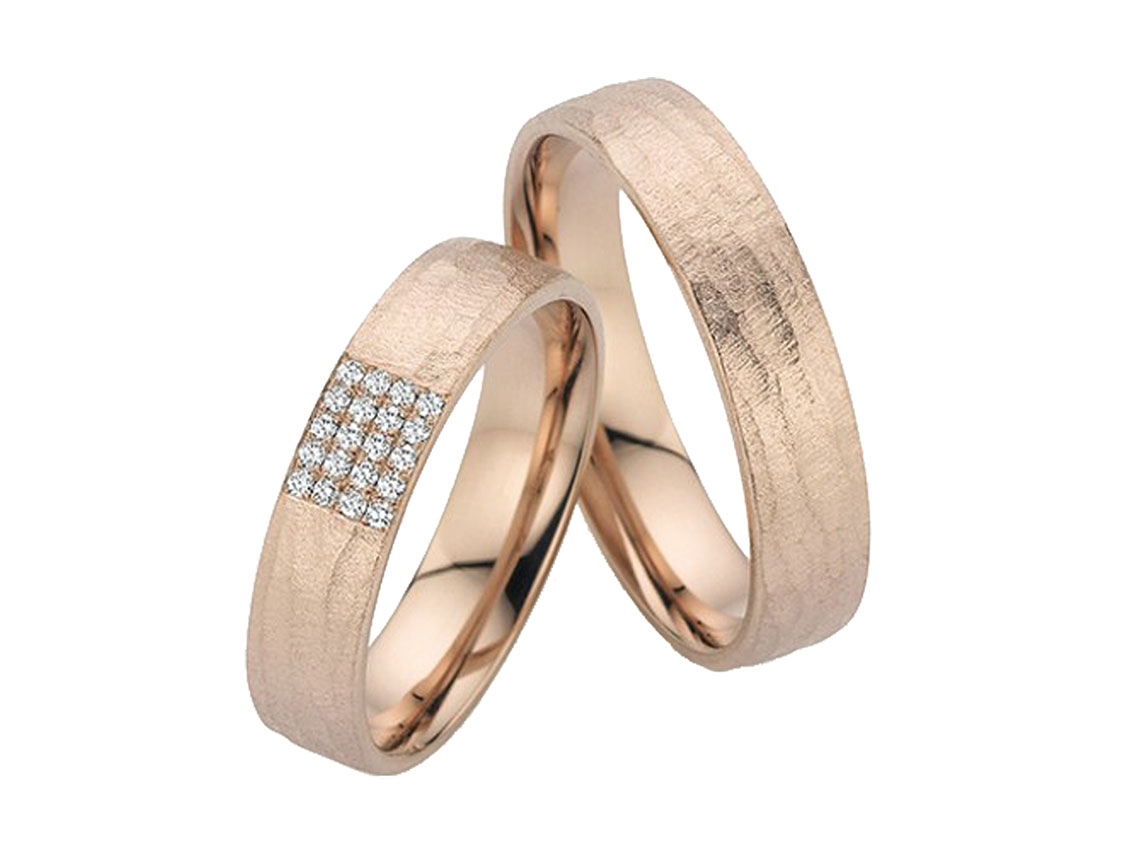 Fischer Trauringe 18kt Caramelgold 13,1g Diamanten 0,08ct