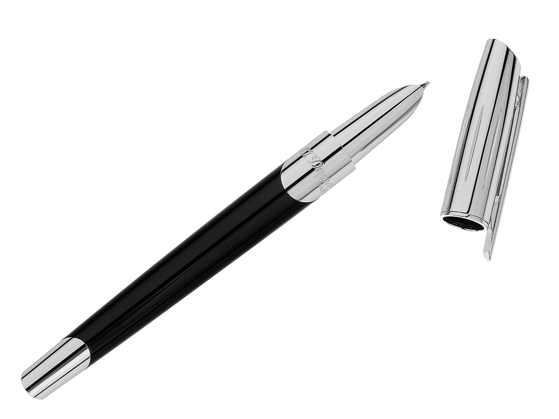 S.T. Dupont Défi Millennium Füller Silber schwarz Ref.400706 Box&Pap. Full Set Neu
