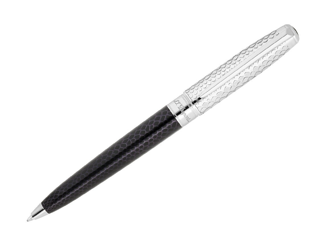 S.T. Dupont Kugelschreiber Snake Black Chrome Ref.425079L Full Set 