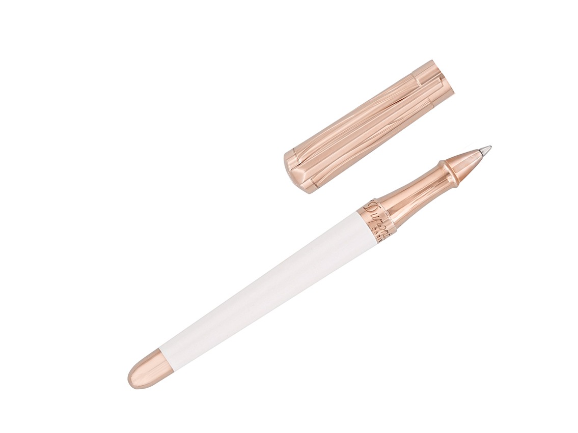 S.T. Dupont Kugelschreiber Liberté Roségold White Ref.462398 Box&Pap. Full Set Neu
