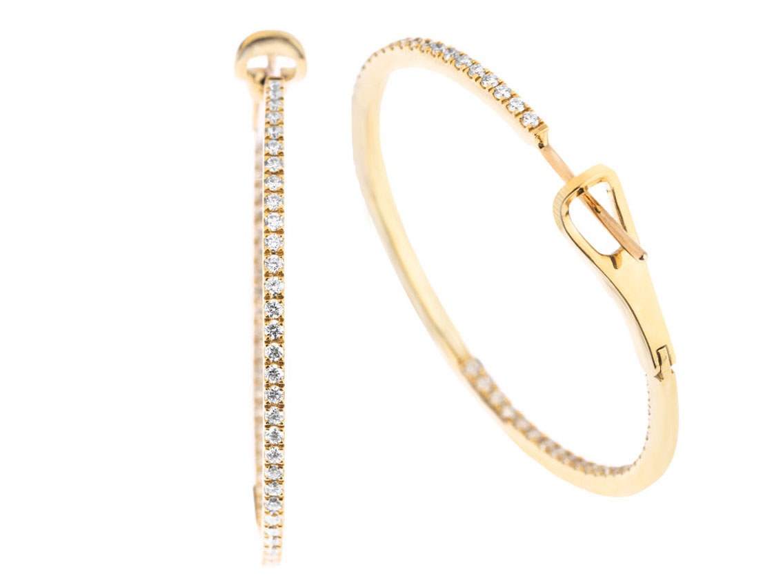 Alberti Creolen 18kt Gelbgold 9,0g Diamanten 1,20ct 36mm 