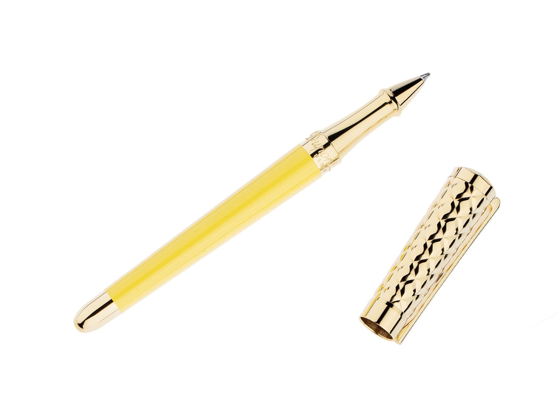 S.T. Dupont Kugelschreiber Liberté Gelbgold Vanille Ref.462680 Box&Pap. Full Set Neu