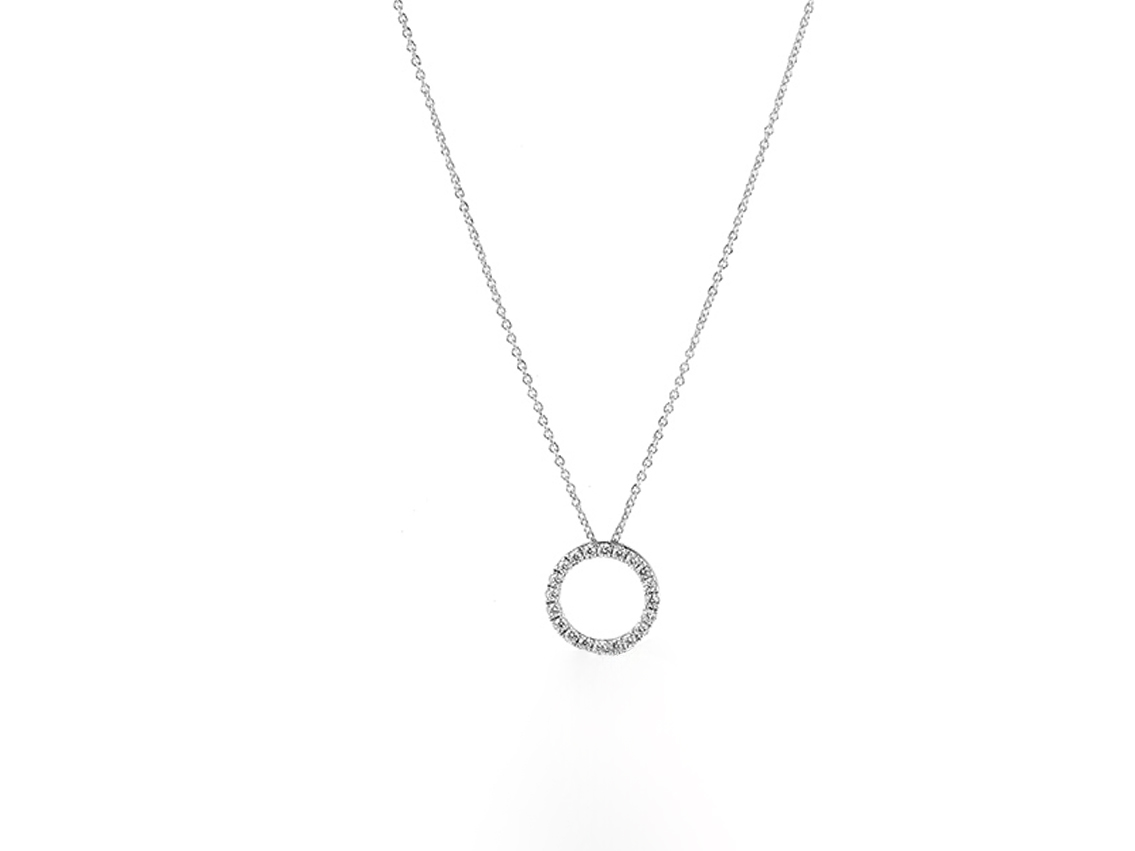 Palido Halskette Anhänger Ring 14kt Weißgold 0,9g Diamanten 0,05ct 420mm