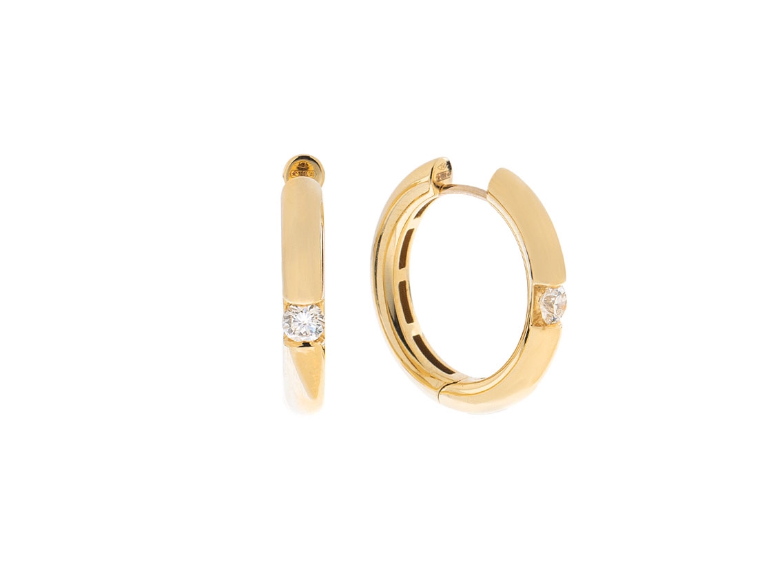 Alberti Ohrschmuck Creolen 14kt Gelbgold 6,2g Diamanten 0,30ct 