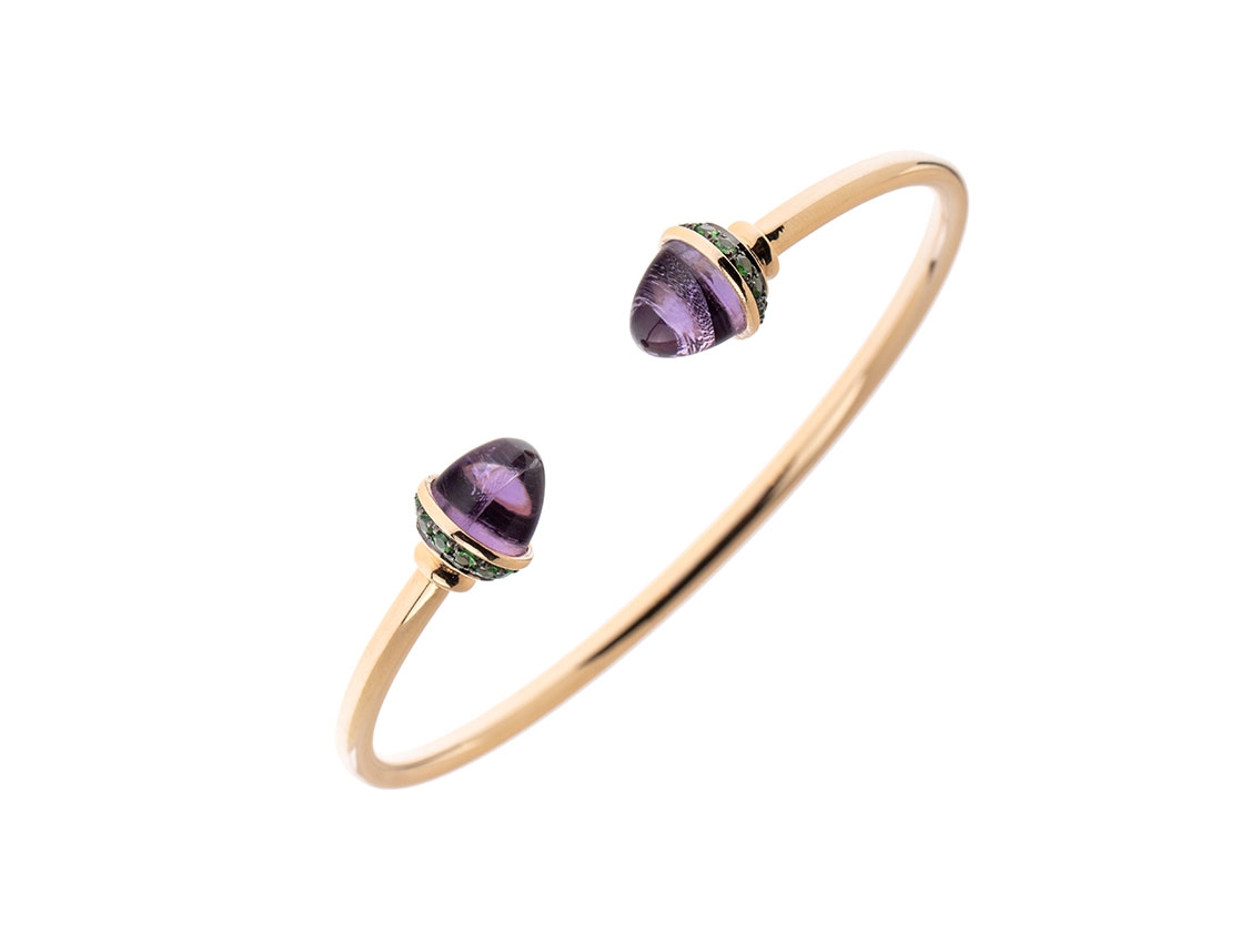 Alberti Armreif 18kt Roségold 9,1g Amethyst 6,5ct Tsaporit 160mm