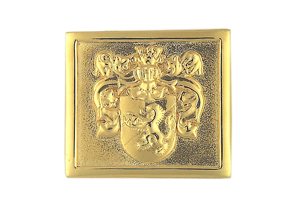 Gürtelschnalle Familienwappen 18kt Gelbgold Handarbeit