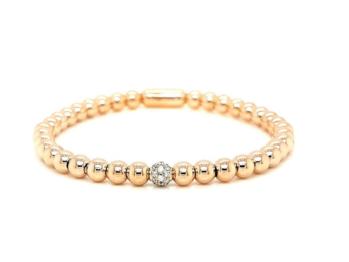 Alberti Armband Stretch 18kt Roségold 6,9g Diamanten 0,33ct 175mm