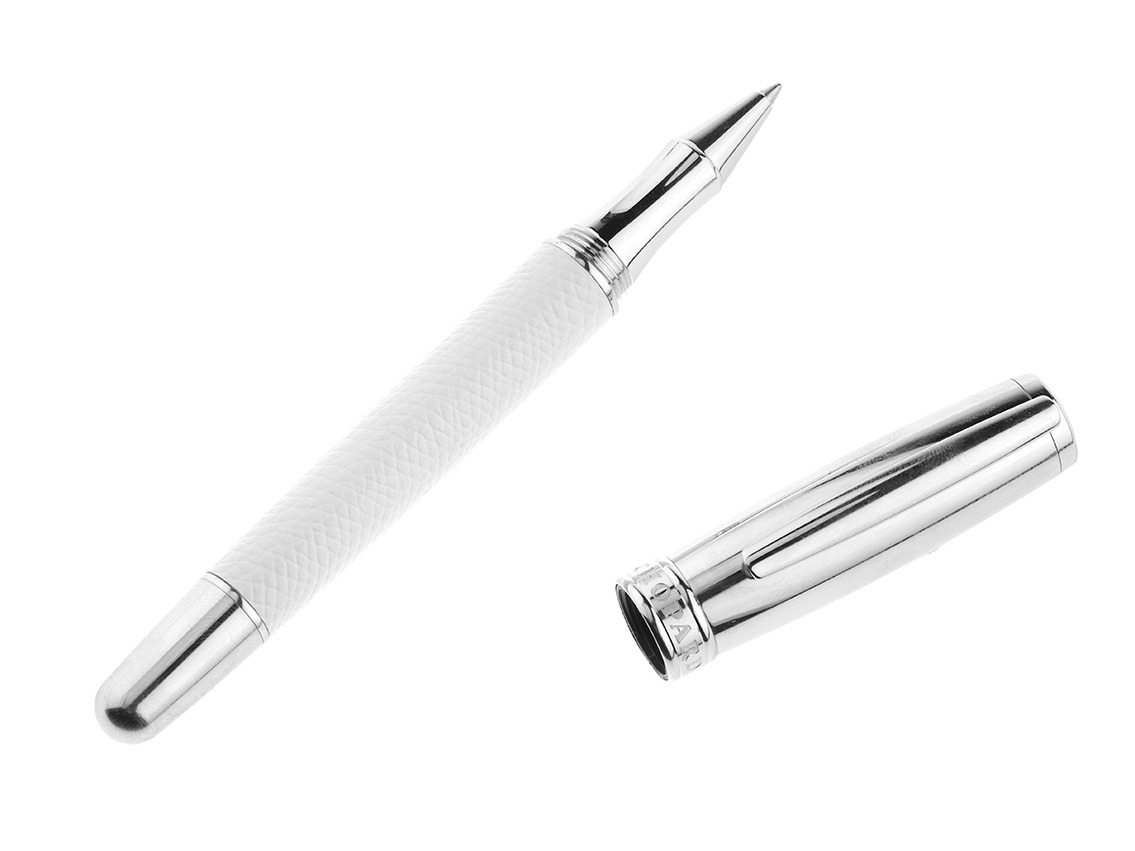 Chopard Kugelschreiber Stahl Leder Weiß 