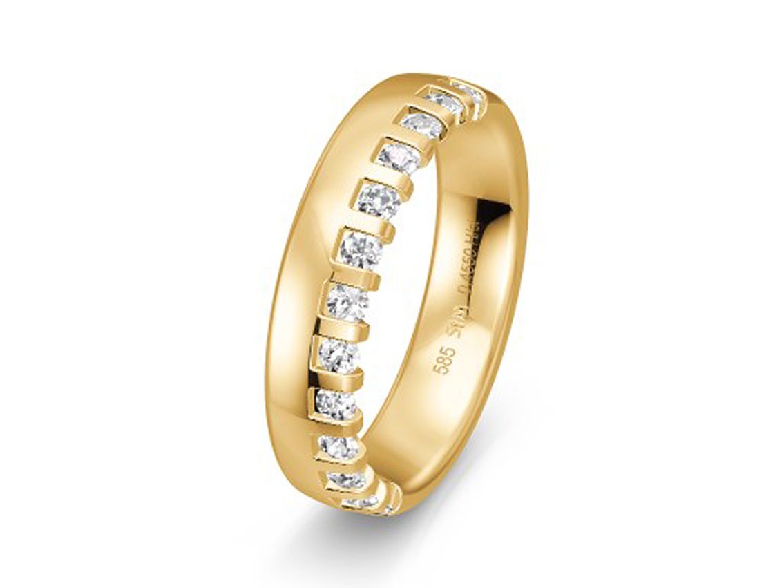 Saint Maurice Trauringe 14kt Gelbgold Diamanten 0,455ct