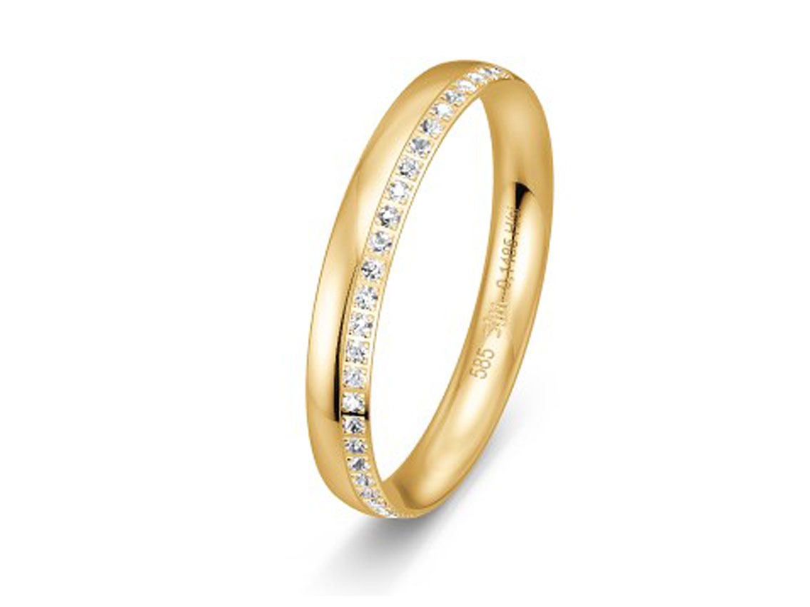 Saint Maurice Trauringe 14kt Gelbgold Diamanten 0,148ct