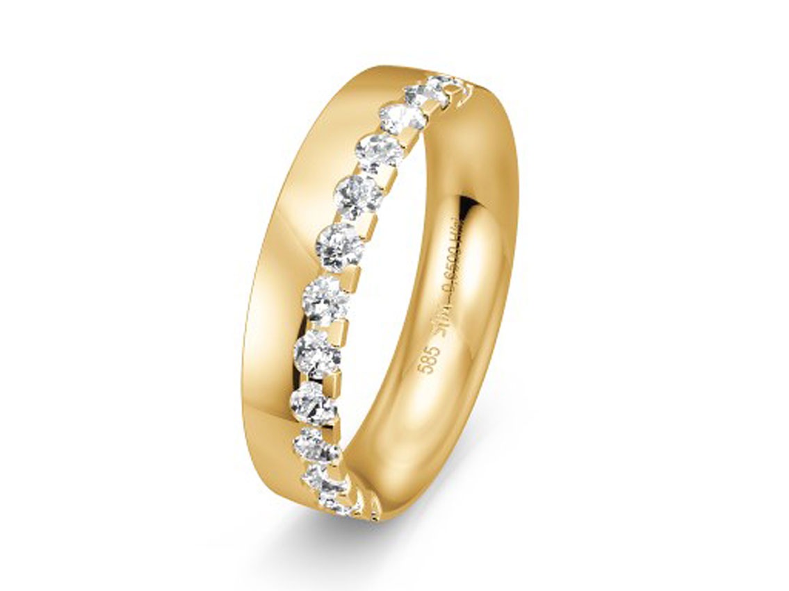 Saint Maurice Trauringe 14kt Gelbgold Diamanten 0,65ct