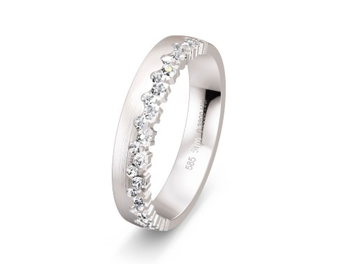 Saint Maurice Trauringe 14kt Weißgold Diamanten 0,38ct