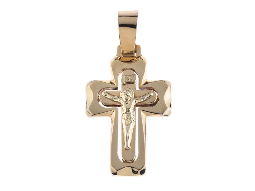 Anhänger Kreuz Design 14kt Gelbgold 4,9g