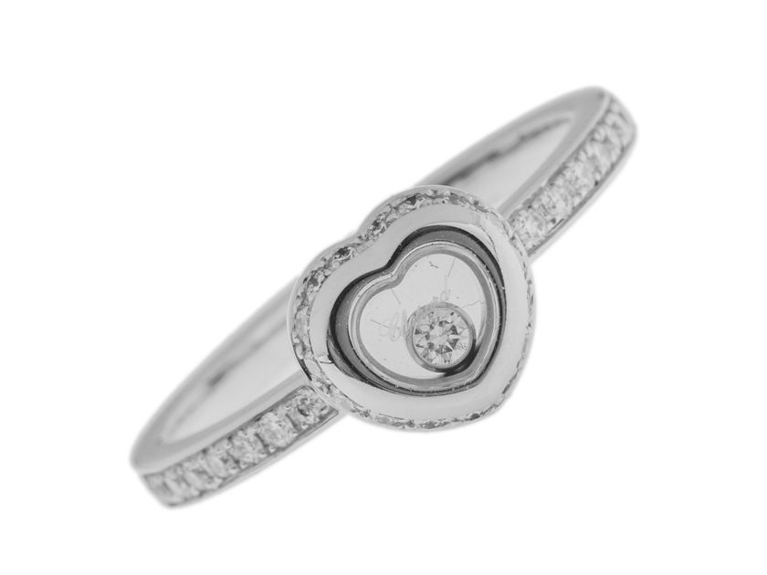 Chopard Ring Happy Diamonds 18kt Weißgold Diamanten 0,24ct 5,2g mit Box und Papiere