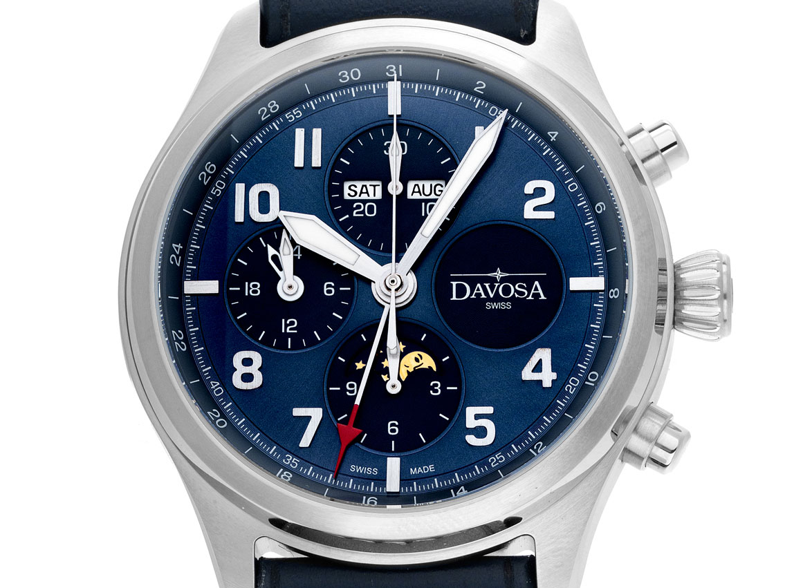 Davosa newton best sale pilot moonphase chronograph