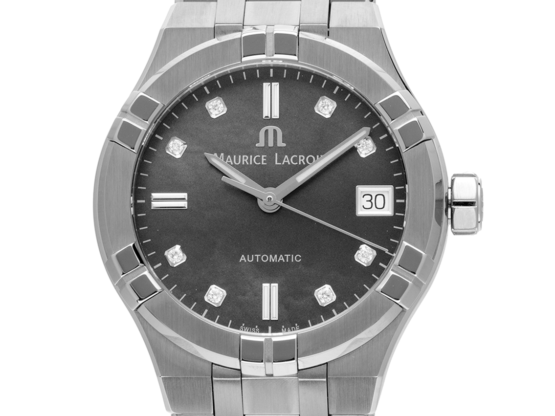 Maurice Lacroix Aikon Stahl Perlmutt Diamanten Automatik Armband Stahl 35mm Box&Pap. Full Set Neu Neuheit